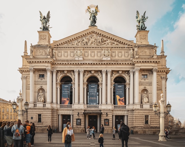 A photo depicting the Lviv Theatre of Opera and Ballet